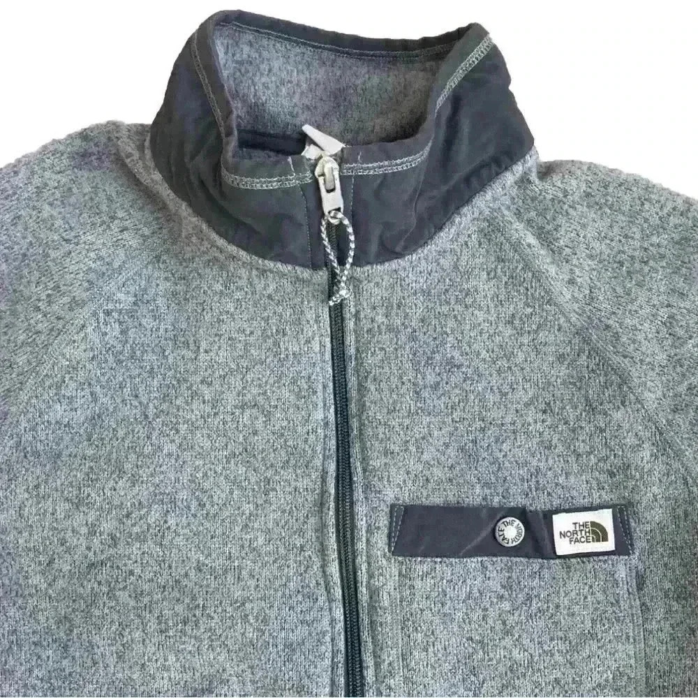 The North Face Gordon Lyons Men’s 1/4 Quarter Zip Knit Woven Sweater Gray S - Picture 6 of 15